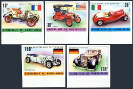 Burkina Faso 362-364,C206-C207 Imperf,MNH.Michel 563B-567B. Classic Automobiles. - Burkina Faso (1984-...)