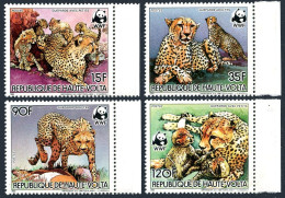 Burkina Faso 654-657, MNH. Michel 957-960. WWF 1984. Cheetah. - Burkina Faso (1984-...)