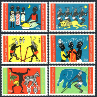 Burkina Faso 755-760,MNH.Dodo Carnival 1985.Masks,Dancers,Drummer,Elephant,Zebra - Burkina Faso (1984-...)