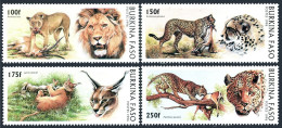 Burkina Faso 1079-1082, MNH. Mi 1437-1440. Wild Cats 1996. Panthera Leo, Lynx, - Burkina Faso (1984-...)