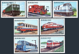 Burkina Faso 732-738, MNH. Michel 1043-1049. Locomotives 1985. - Burkina Faso (1984-...)
