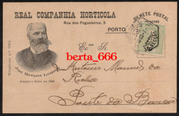 Bilhete Postal Publicitário * Real Companhia Hortícola * Porto * Circulado 1903 - Porto