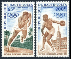 Burkina Faso C102-C103, C103a, MNH. Michel 365-366, Bl.5. Olympics Munich-1972. - Burkina Faso (1984-...)