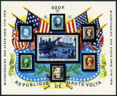 Burkina Faso 358, MNH. Michel 538 Bl.28. USA-200,1976. Boston Tea Party.US Stamp - Burkina Faso (1984-...)