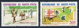 Burkina Faso 171-172, MNH. Michel 199-200. National Rural Education, 1966. - Burkina Faso (1984-...)
