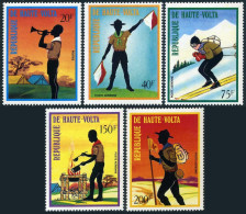 Burkina Faso 296,C160-C163,C164,MNH. Boy Scouts 1973. - Burkina Faso (1984-...)