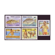 Burkina Faso 628-632, MNH. Michel 904-908. Fish, Fishing, 1983. - Burkina Faso (1984-...)