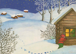 Buon Anno Natale BAMBINO Vintage Cartolina CPSM #PBB029.A - Nouvel An
