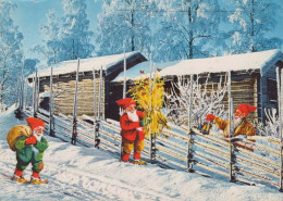 WEIHNACHTSMANN SANTA CLAUS Neujahr Weihnachten GNOME Vintage Ansichtskarte Postkarte CPSM #PBB041.A - Santa Claus