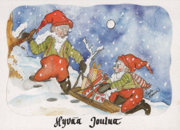 BABBO NATALE Buon Anno Natale GNOME Vintage Cartolina CPSM #PBA928.A - Santa Claus