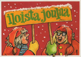PÈRE NOËL Bonne Année Noël GNOME Vintage Carte Postale CPSM #PBA924.A - Santa Claus
