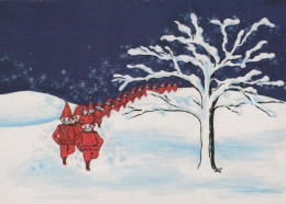 PAPÁ NOEL Feliz Año Navidad GNOMO Vintage Tarjeta Postal CPSM #PBA912.A - Santa Claus