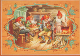 SANTA CLAUS Happy New Year Christmas GNOME Vintage Postcard CPSM #PBA681.A - Santa Claus