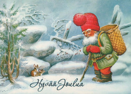 PÈRE NOËL Bonne Année Noël GNOME Vintage Carte Postale CPSM #PBA724.A - Santa Claus