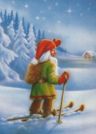PÈRE NOËL Bonne Année Noël GNOME Vintage Carte Postale CPSM Unposted #PBA584.A - Santa Claus