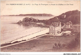ABDP10-22-0881 - PERROS GUIREC - La Plage De Trestrignel - La Pointe Du Chateau Et L'Ile Thome - Perros-Guirec