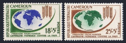 Cameroun B37-B38 Blocks/4,MLH/MNH.Mi 386-387. FAO.Freedom From Hunger,1963.Map. - Camerún (1960-...)