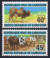 Cameroun 588,C210,hinged.Michel 766-767. Cameroun Cattle Raising,1974.Zebu. - Camerún (1960-...)