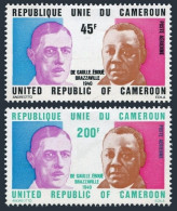 Cameroun C225-C226,hinged.Michel 792-793. Felix Eboue,Charles De Gaulle,1975. - Cameroun (1960-...)