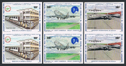 Cameroun 686-688 Imperf Pairs,MNH. Cameroun Airlines-10,1981.Terminal,Boeing 747 - Cameroun (1960-...)