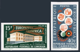 Cameroun 401-402 Imperf,MNH.Michel 408B-409B. EUROAFRIQUE 1964.Science. - Kamerun (1960-...)