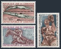 Cameroun C187-C189, C189a, MNH. Mi 700-702,Bl.9. Olympics Munich-1972: Swimming, - Cameroon (1960-...)