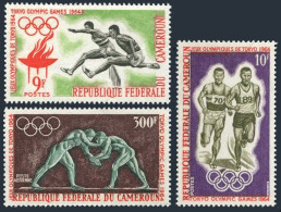 Cameroun 403-404,C49,C49a, MNH. Olympics Tokyo-1964. Hurdling,Runners,Wrestlers. - Kameroen (1960-...)