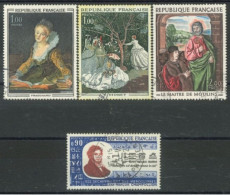 FRANCE - 1972, INTAGLIO WORKS OF ART IN LACE & 150th ANNIV OF JEAN FRANCOIS HIEROGLYPHS STAMPS SET OF 4, USED - Used Stamps