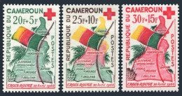 Cameroun B30-B32,MNH.Michel 326-328. Red Cross 1961.Map,Flag. - Cameroon (1960-...)