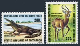 Cameroun 678-679, MNH. Michel 940-941. Crocodile, Buffon's Antelope. 1980. - Camerún (1960-...)