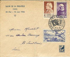 ENVELOPPE SALON DE LA PHILATELIE PARIS 25 MAI - 10 JUIN 1946 - 1921-1960: Modern Tijdperk
