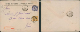 émission 1884 - N°48 Et 50 Sur Lettre En Recommandé De Anvers (hotel Du Grand Laboureur) > Paris / Double Port. - 1884-1891 Leopold II