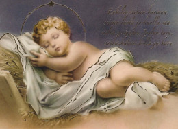 CRISTO SANTO Gesù Bambino Natale Religione Vintage Cartolina CPSM #PBP649.A - Jezus