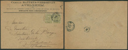 émission 1884 - N°47 X2 Sur Lettre à En-tête (Négociant) Expédié De Avelghem (1893) > Audenarde / Double Port - 1884-1891 Leopold II.