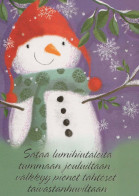 Happy New Year Christmas SNOWMAN Vintage Postcard CPSM #PBM564.A - Neujahr