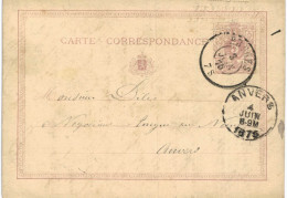 Carte-correspondance N° 28 écrite De Bruges Vers Anvers - Cartas-Letras
