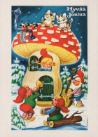 BABBO NATALE Buon Anno Natale GNOME Vintage Cartolina CPSM #PBM081.A - Santa Claus