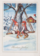 BABBO NATALE Buon Anno Natale GNOME Vintage Cartolina CPSM #PBL590.A - Santa Claus