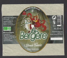 Etiquette De Bière Blonde Fumée  -  La Bergère  -  Brasserie De Bel Air  à  Saint Bonnet De Bellac  (87) - Beer