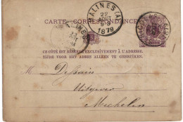 Carte-correspondance N° 28 écrite De St Nicolas Vers Malines - Cartes-lettres