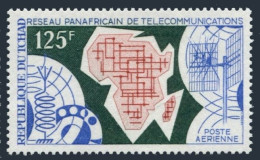 Chad C82, MNH. Michel 386. Pan-African Telecommunications System, 1971. Map. - Chad (1960-...)