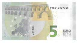(Billets). 5 Euros 2013 Serie UD, U011G4 Signature 4 Ch. Lagarde N° UD 6212629206 UNC - 5 Euro