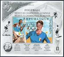 Chad C88B, MNH. Michel 308 Bl.8. Olympics Munich-1972 Overprinted Soccer Player. - Chad (1960-...)