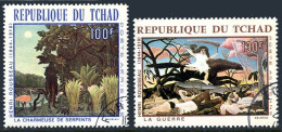 Chad C43-C44, CTO. Mi 201-202. Paintings 1968. Snake Charmer, War.Henri Rousseau - Chad (1960-...)