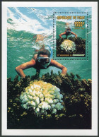 Chad 655 Sheet,MNH. Greenpeace-25th Ann. 1996. Diver, Coral. - Tsjaad (1960-...)