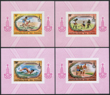 Chad C244-C247 Deluxe Sheets,MNH.Mi 867-870. Pre-Olympics Moscow-1980. Hurdles, - Chad (1960-...)