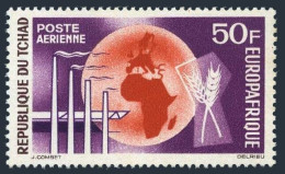 Chad C14, Hinged. Michel 119. EUROPAFRICA 1964. Globe, Industry, Agriculture. - Chad (1960-...)