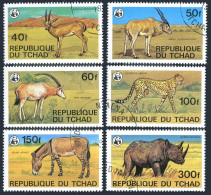 Chad 367-372, CTO. Michel 849-854. WWF 1979. Gazelle, Addax,Oryx Antelope,Zebra, - Tsjaad (1960-...)