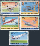 Chad C232-C236,C237,CTO.Michel 823-827,Bl.72. History Of Aviation,1978. - Tschad (1960-...)