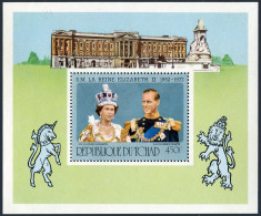 Chad 329 Sheet,MNH. Michel 783 Bl.69. Reign Of Queen Elizabeth II,25th Ann.1977. - Tchad (1960-...)